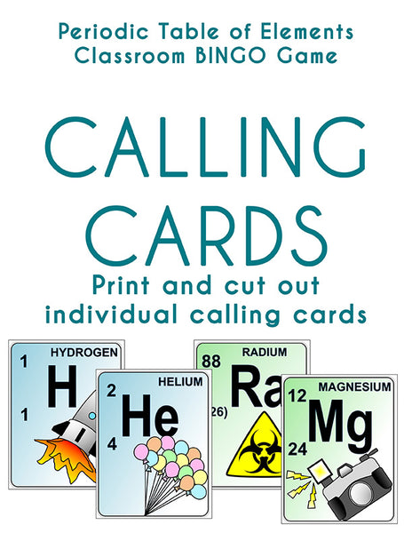 Periodic Table of Elements BINGO Game For Classrooms
