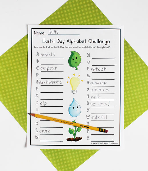 Earth Day Fun With Words Activity Printable
