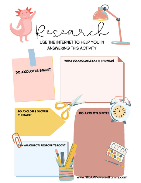 Axolotls Mini Lesson and Activity Pack