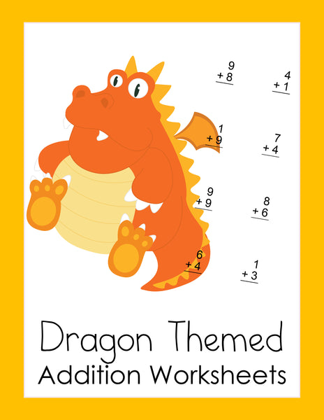 Dragon Math Practice Bundle - Includes Addition, Subtraction & Multiplication