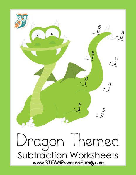 Dragon Math Practice Bundle - Includes Addition, Subtraction & Multiplication