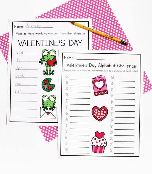 Valentine's Day Fun With Words Activity Printable