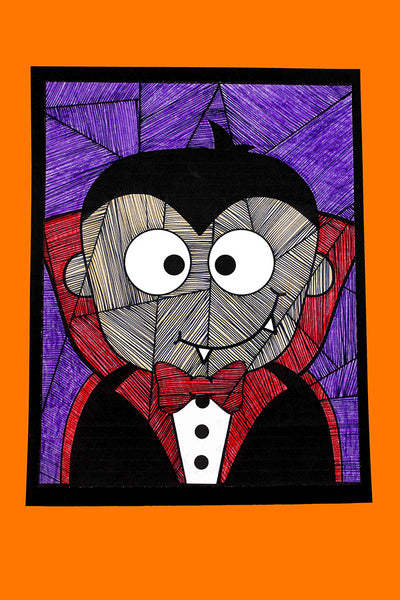 Halloween Art and Math Activity with Bonus Writing Prompts Craft