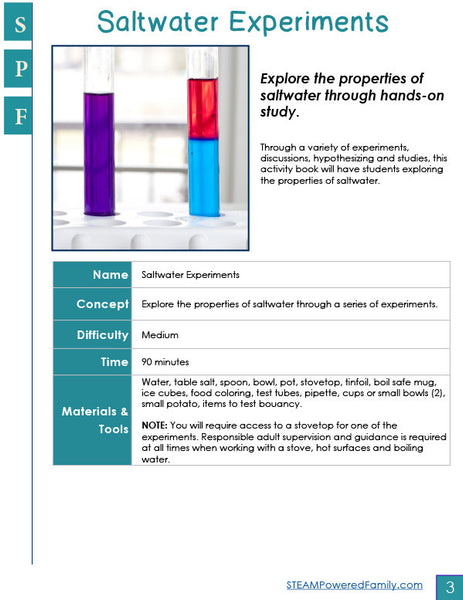 Saltwater Study and Experiment Pack