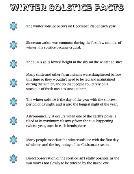 Winter Solstice Lesson and Activity Pack
