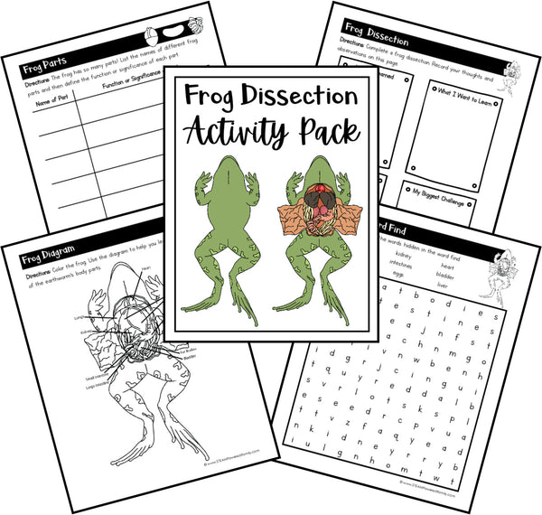 Virtual Dissections - Frog, Pig, Earth Worm and Crayfish Printable Activities